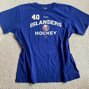 Vintage Reebok Blue NHL New York Islanders #40 Unisex Short Sleeve T-Shirt